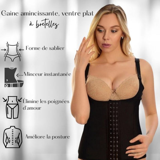 YC Support Gaine Amincissante – Zippé – A Bretelles – Noir